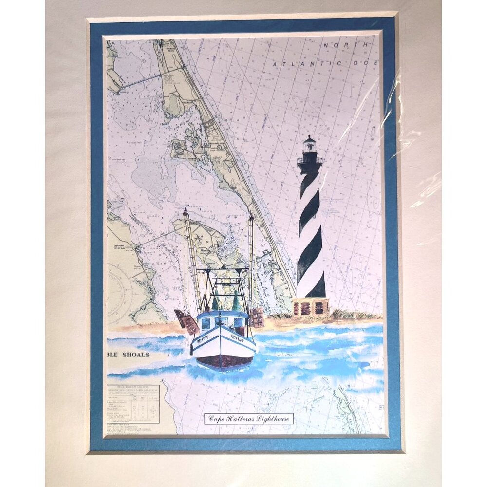 Cape Hatteras Lighthouse Nautical Themed Art Print By Moore Art Inc.
